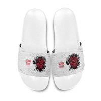 New Zealand Maori Heart Tribal Personalised Slide Sandals Polynesian Patterns LT9 White - Polynesian Pride