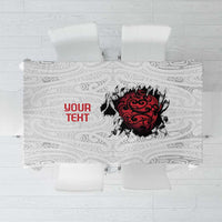 New Zealand Maori Heart Tribal Personalised Tablecloth Polynesian Patterns LT9 White - Polynesian Pride