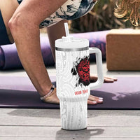New Zealand Maori Heart Tribal Personalised Tumbler With Handle Polynesian Patterns LT9 - Polynesian Pride