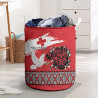 Tonga Heart Tribal Personalised Laundry Basket Polynesian Patterns LT9 Red - Polynesian Pride