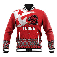 Tonga Heart Tribal Personalised Baseball Jacket Polynesian Patterns LT9 Unisex Red - Polynesian Pride