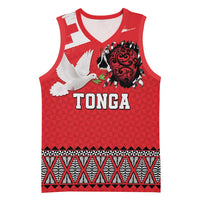 Tonga Heart Tribal Personalised Basketball Jersey Polynesian Patterns LT9 Unisex Red - Polynesian Pride