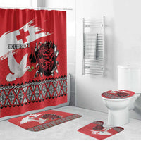 Tonga Heart Tribal Personalised Bathroom Set Polynesian Patterns LT9 Bathroom Set (4 pcs) Red - Polynesian Pride