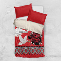 Tonga Heart Tribal Personalised Bedding Set Polynesian Patterns LT9 US Twin 172cm x 218cm Red - Polynesian Pride