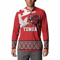 Tonga Heart Tribal Personalised Button Sweatshirt Polynesian Patterns LT9 - Polynesian Pride