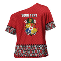 Tonga Heart Tribal Personalised Cross Shoulder Shirt Polynesian Patterns LT9 - Polynesian Pride