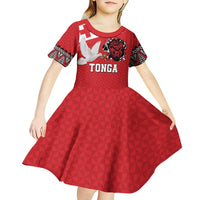 Tonga Heart Tribal Personalised Kid Short Sleeve Dress Polynesian Patterns LT9 - Polynesian Pride