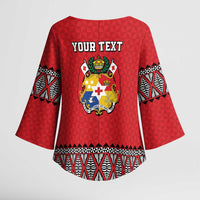 Tonga Heart Tribal Personalised Kimono Sleeve Blouse Polynesian Patterns LT9 - Polynesian Pride