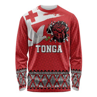 Tonga Heart Tribal Personalised Long Sleeve Shirt Polynesian Patterns LT9 Unisex Red - Polynesian Pride