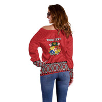 Tonga Heart Tribal Personalised Off Shoulder Sweater Polynesian Patterns LT9 - Polynesian Pride