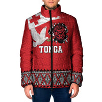 Tonga Heart Tribal Personalised Padded Jacket Polynesian Patterns LT9 Men Red - Polynesian Pride
