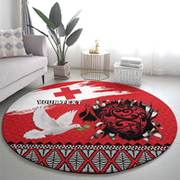 Tonga Heart Tribal Personalised Round Carpet Polynesian Patterns LT9 - Polynesian Pride