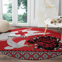 Tonga Heart Tribal Personalised Round Carpet Polynesian Patterns LT9 - Polynesian Pride