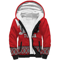 Tonga Heart Tribal Personalised Sherpa Hoodie Polynesian Patterns LT9 Unisex Red - Polynesian Pride