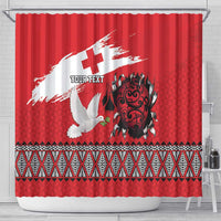 Tonga Heart Tribal Personalised Shower Curtain Polynesian Patterns LT9 - Polynesian Pride