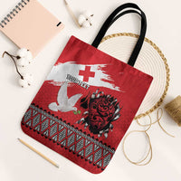 Tonga Heart Tribal Personalised Tote Bag Polynesian Patterns LT9 Black Strap One Size Red - Polynesian Pride