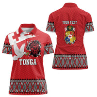 Tonga Heart Tribal Personalised Women Polo Shirt Polynesian Patterns LT9 - Polynesian Pride