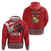 Tonga Heart Tribal Personalised Zip Hoodie Polynesian Patterns