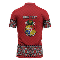 Tonga Heart Tribal Personalised Zipper Polo Shirt Polynesian Patterns LT9 - Polynesian Pride