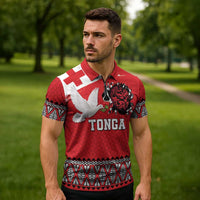 Tonga Heart Tribal Personalised Zipper Polo Shirt Polynesian Patterns LT9 - Polynesian Pride