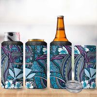 Personalised Hawaii Tribal Humpback Whale 4 in 1 Can Cooler Tumbler Polu Hibiscus Seamless Pattern LT9 - Polynesian Pride