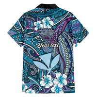 Personalised Hawaii Tribal Humpback Whale Family Matching Mermaid Dress and Hawaiian Shirt Polu Hibiscus Seamless Pattern