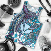 Personalised Hawaii Tribal Humpback Whale Men Tank Top Polu Hibiscus Seamless Pattern LT9 - Polynesian Pride