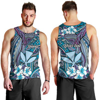 Personalised Hawaii Tribal Humpback Whale Men Tank Top Polu Hibiscus Seamless Pattern LT9 - Polynesian Pride