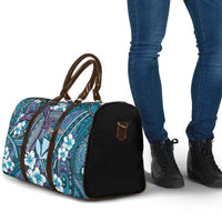 Personalised Hawaii Tribal Humpback Whale Travel Bag Polu Hibiscus Seamless Pattern LT9 - Polynesian Pride