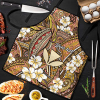 Personalised Hawaii Tribal Humpback Whale Apron Melemele Hibiscus Seamless Pattern LT9 Gold - Polynesian Pride