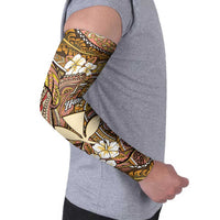 Personalised Hawaii Tribal Humpback Whale Arm Sleeves Melemele Hibiscus Seamless Pattern LT9 - Polynesian Pride