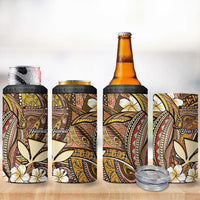 Personalised Hawaii Tribal Humpback Whale 4 in 1 Can Cooler Tumbler Melemele Hibiscus Seamless Pattern LT9 - Polynesian Pride