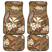 Personalised Hawaii Tribal Humpback Whale Car Mats Melemele Hibiscus Seamless Pattern LT9 - Polynesian Pride