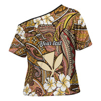 Personalised Hawaii Tribal Humpback Whale Cross Shoulder Shirt Melemele Hibiscus Seamless Pattern LT9 - Polynesian Pride