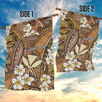 Personalised Hawaii Tribal Humpback Whale Garden Flag Melemele Hibiscus Seamless Pattern LT9 - Polynesian Pride