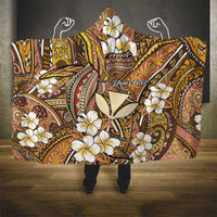 Personalised Hawaii Tribal Humpback Whale Hooded Blanket Melemele Hibiscus Seamless Pattern LT9 - Polynesian Pride