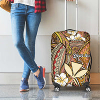 Personalised Hawaii Tribal Humpback Whale Luggage Cover Melemele Hibiscus Seamless Pattern LT9 - Polynesian Pride