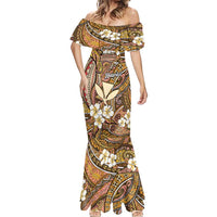 Personalised Hawaii Tribal Humpback Whale Mermaid Dress Melemele Hibiscus Seamless Pattern LT9 - Polynesian Pride