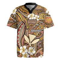Personalised Hawaii Tribal Humpback Whale Rugby Jersey Melemele Hibiscus Seamless Pattern LT9 Gold - Polynesian Pride