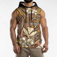 Personalised Hawaii Tribal Humpback Whale Sleeveless Hoodie Melemele Hibiscus Seamless Pattern LT9 - Polynesian Pride