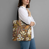 Personalised Hawaii Tribal Humpback Whale Tote Bag Melemele Hibiscus Seamless Pattern LT9 - Polynesian Pride