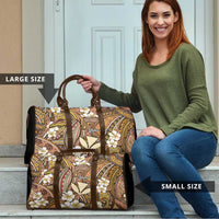 Personalised Hawaii Tribal Humpback Whale Travel Bag Melemele Hibiscus Seamless Pattern LT9 - Polynesian Pride