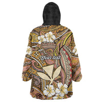 Personalised Hawaii Tribal Humpback Whale Wearable Blanket Hoodie Melemele Hibiscus Seamless Pattern LT9 - Polynesian Pride