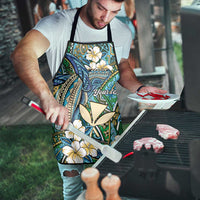 Personalised Hawaii Tribal Humpback Whale Apron Omaomao Hibiscus Seamless Pattern LT9 - Polynesian Pride