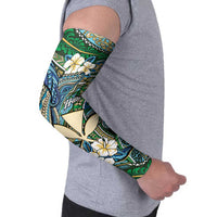 Personalised Hawaii Tribal Humpback Whale Arm Sleeves Omaomao Hibiscus Seamless Pattern LT9 - Polynesian Pride