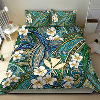 Personalised Hawaii Tribal Humpback Whale Bedding Set Omaomao Hibiscus Seamless Pattern LT9 - Polynesian Pride