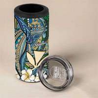Personalised Hawaii Tribal Humpback Whale 4 in 1 Can Cooler Tumbler Omaomao Hibiscus Seamless Pattern LT9 - Polynesian Pride