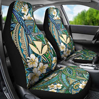 Personalised Hawaii Tribal Humpback Whale Car Seat Cover Omaomao Hibiscus Seamless Pattern LT9 - Polynesian Pride