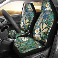 Personalised Hawaii Tribal Humpback Whale Car Seat Cover Omaomao Hibiscus Seamless Pattern LT9 - Polynesian Pride