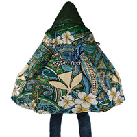 Personalised Hawaii Tribal Humpback Whale Cloak Omaomao Hibiscus Seamless Pattern LT9 Unisex Green - Polynesian Pride